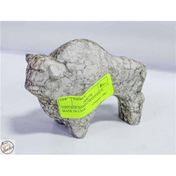 VINTAGE HAND CARVED BISON MADE IN USSR