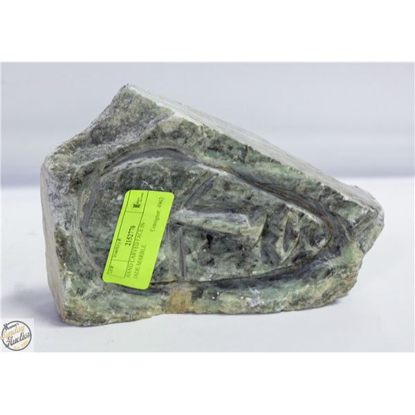 HAND CARVED FACE IN JADE/MARBLE