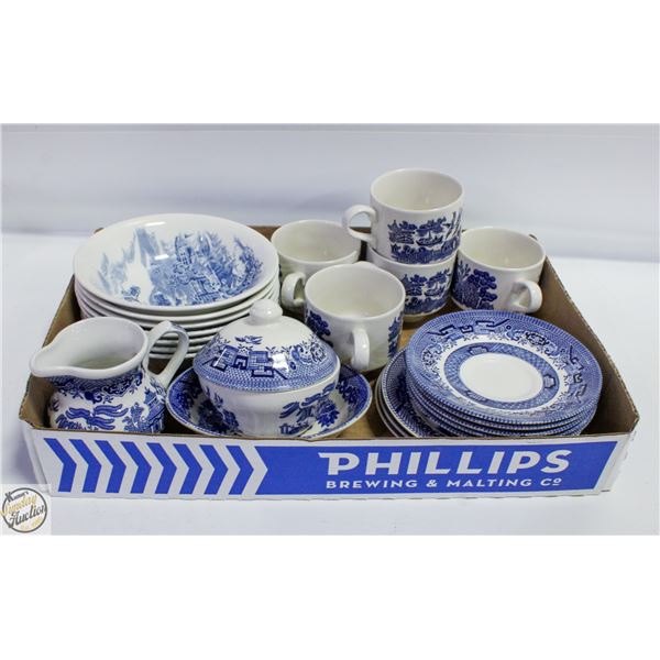 CHURCHILL ENGLAND BLUE WILLOW CHINA