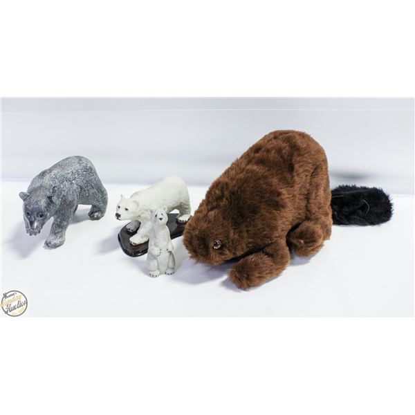 SOAPSTONE BEAR CARVING BY THE WOLF SIGNED