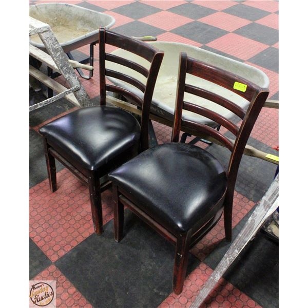 TWO MATCHING ARMLESS CHAIRS