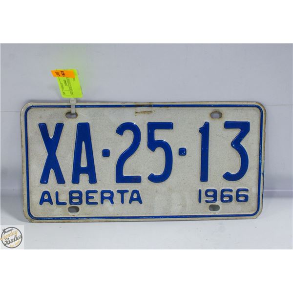1966 ALBERTA LICENSE PLATE