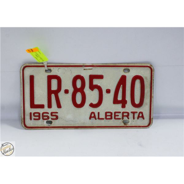 1965 ALBERTA LICENSE PLATE