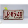 Image 1 : 1965 ALBERTA LICENSE PLATE