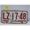 Image 1 : 1965 ALBERTA LICENSE PLATE