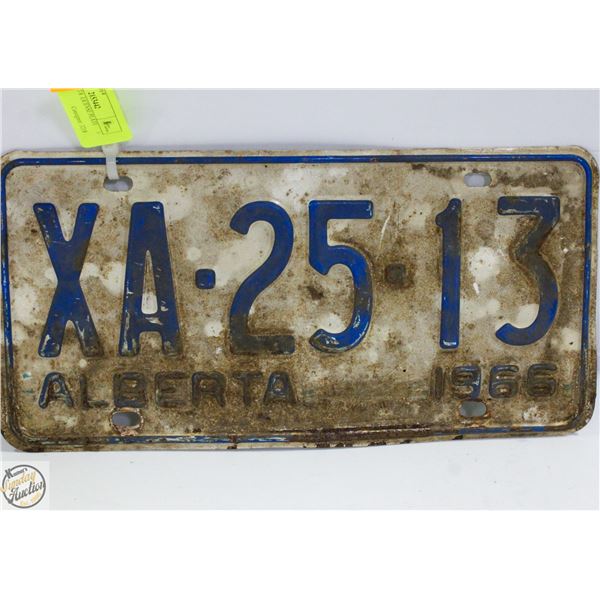 1966 ALBERTA LICENSE PLATE