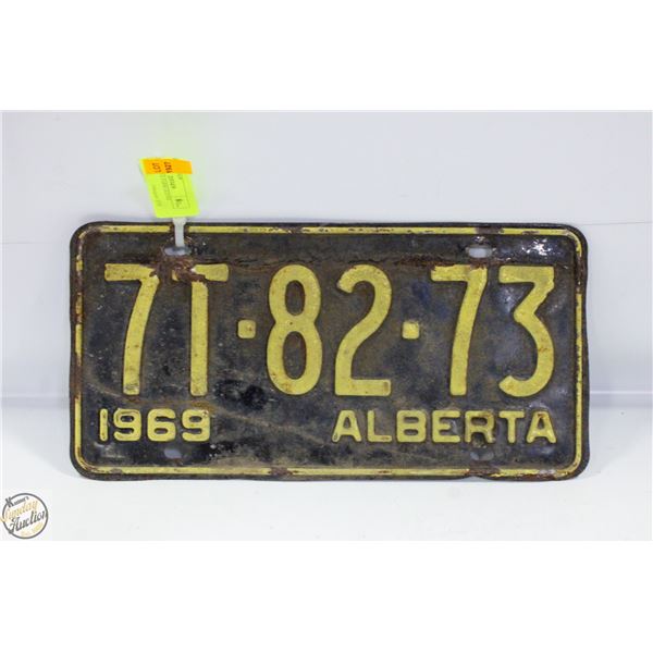1969 ALBERTA FARM LICENSE PLATE