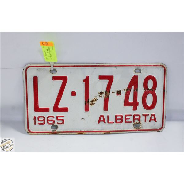 1965 ALBERTA LICENSE PLATE