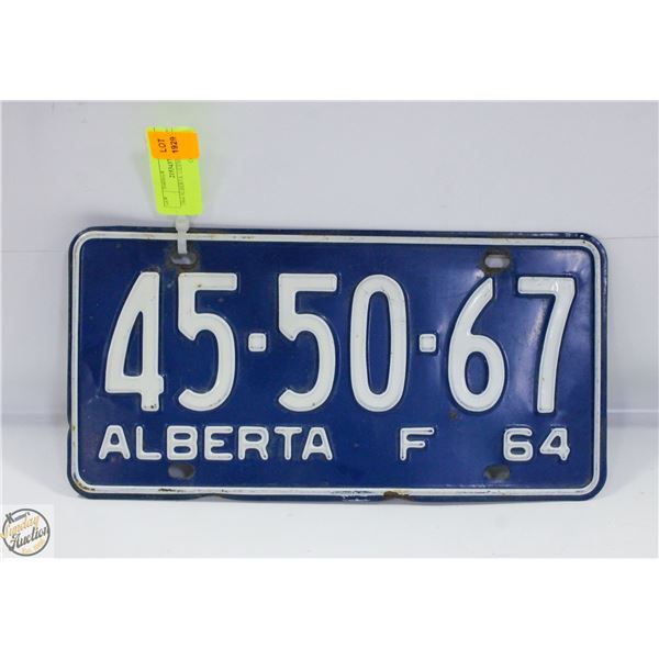 1964 ALBERTA LICENSE PLATE