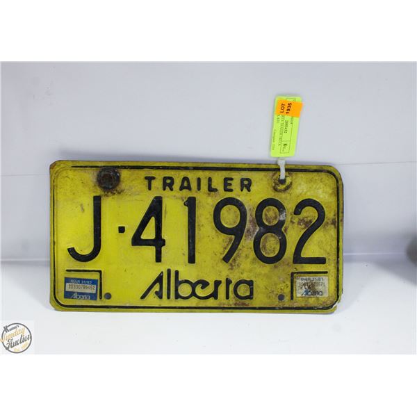 1981 ALBERTA TRAILER TRUCK LICENSE PLATE