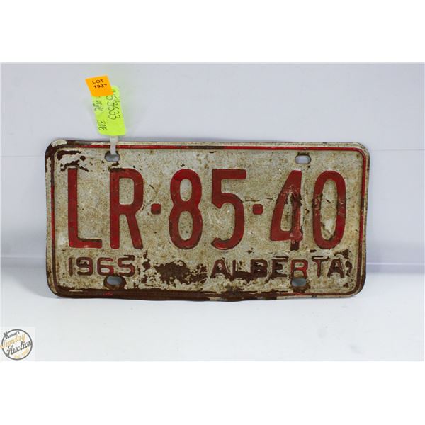 1965 ALBERTA LICENSE PLATE