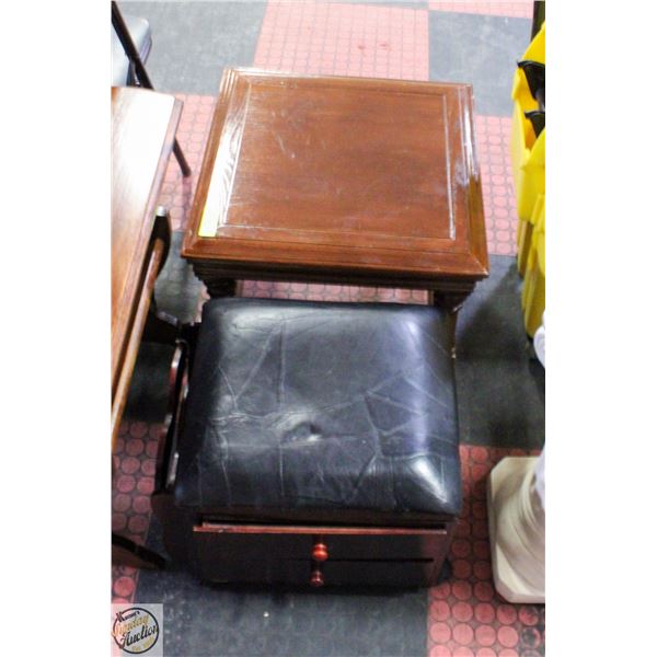 WOOD SMALL TABLES AND DRAWER, 15 INCH -HIGH