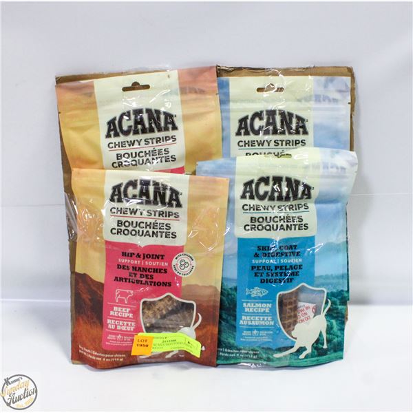 4X113G ACANA DOG FOOD CHEW STRIP TREATS