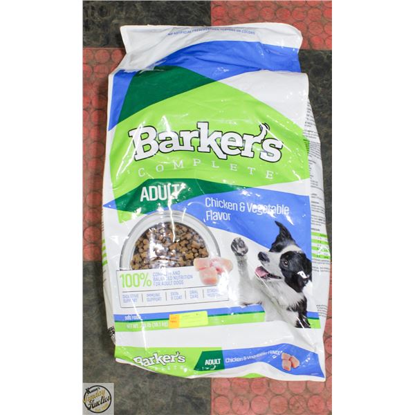 40LB BARKER'S ADULT DOG FOOD CHICKEN &