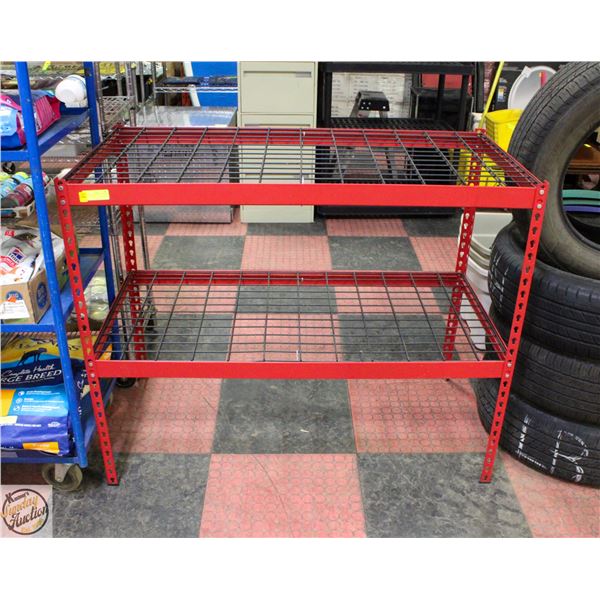 RED METAL 2XSHELF ADJUSTABLE 48"X24"X 39"H