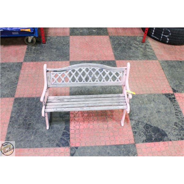 ESTATE VINTAGE CAST IRON FRAME OUTDOOR KIDS BENCH