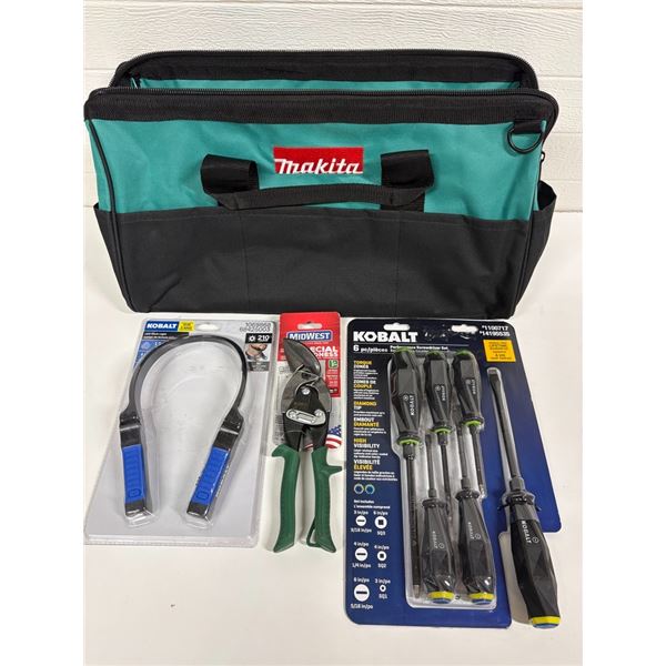 NEW TOOLS IN MAKITA TOOL BAG - KOBALT,