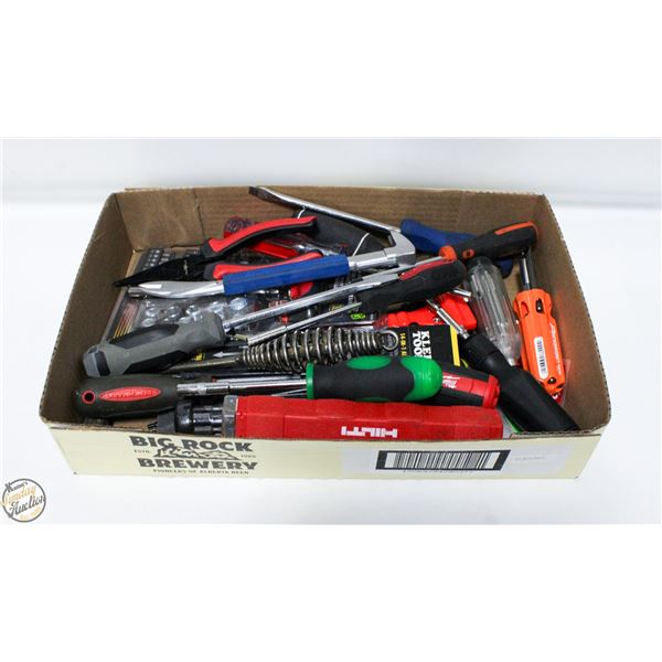 FLAT OF ASSORTED HAND TOOLS