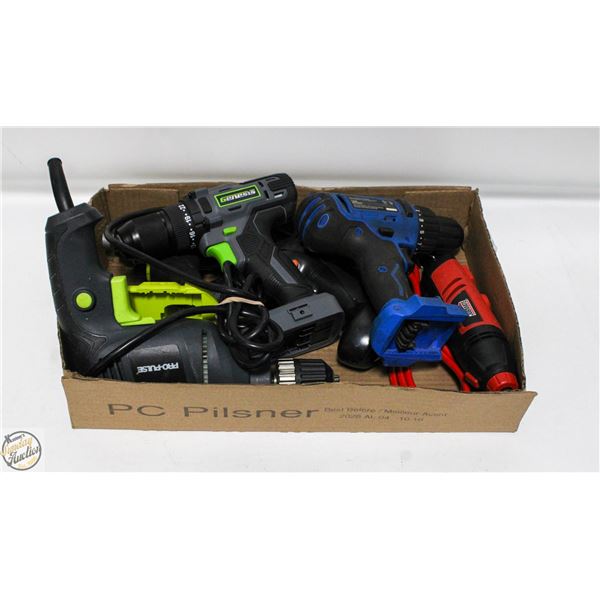 FLAT OF MISC POWER TOOLS/NO BATTERIES NO CORDS