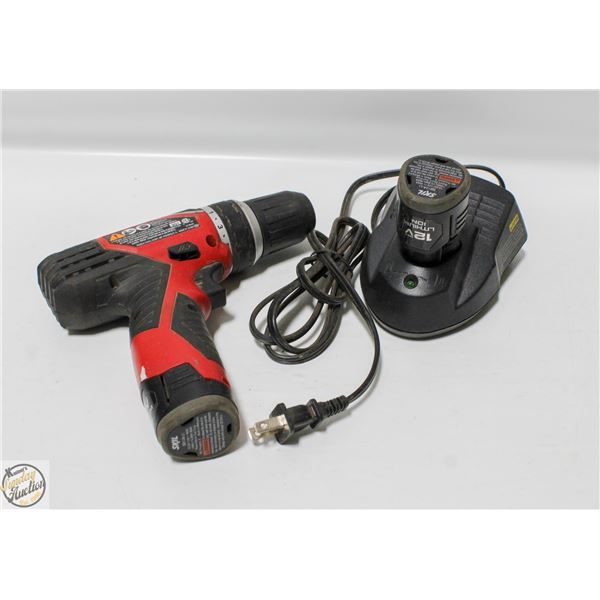 SKIL 12V DRILL WITH 2 BATTERIES AND CHARGER.