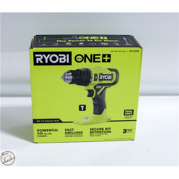 NEW RYOBI ONE 18 VOLT 1/2 HAMMER DRILL MODEL