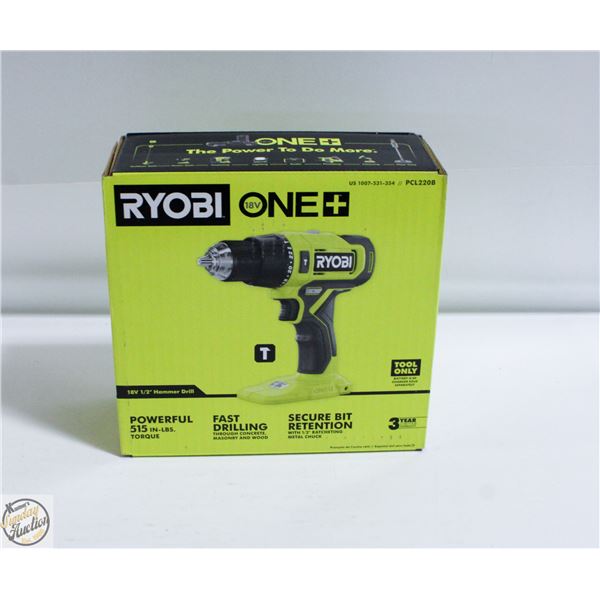 NEW RYOBI ONE 18 VOLT 1/2 HAMMER DRILL MODEL