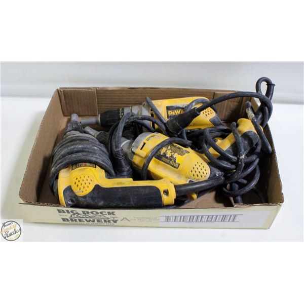 FLAT WITH 3 DEWALT DRYWALL CORDED DRILLS