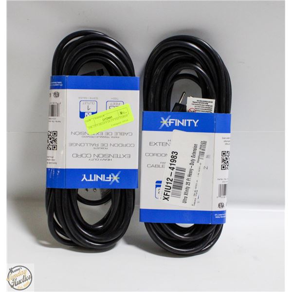 2PK 25FT HEAVY DUTY EXT CORDS