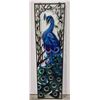 Image 1 : Beautiful Vintage Peacock Themed Stained Glass Window Panel