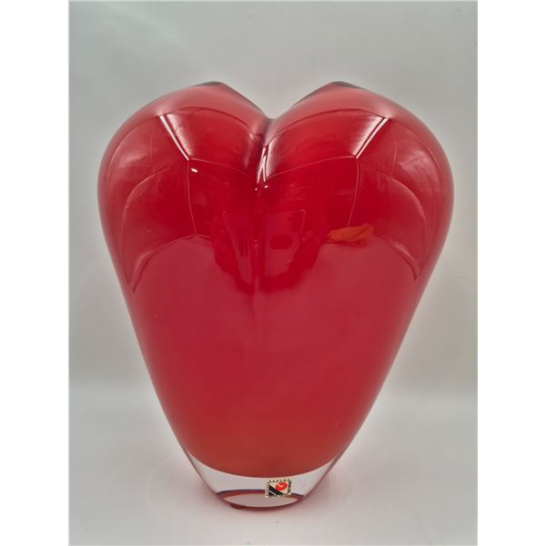 Vintage Svboda Karlov Czech Made Heart Art Glass