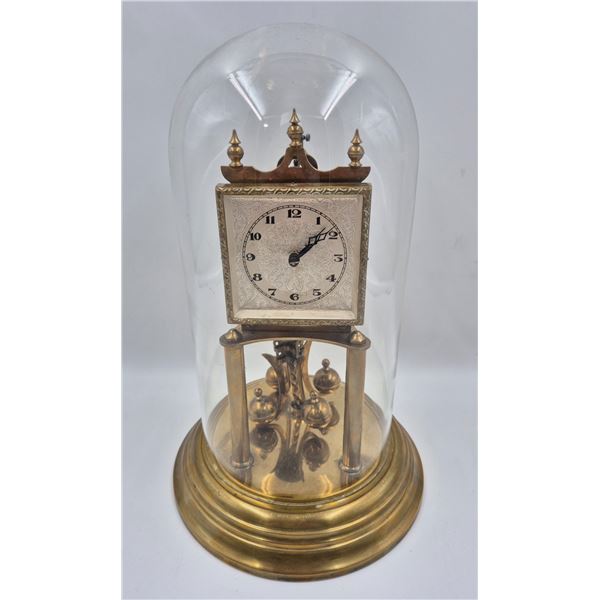 Vintage Anniversary Clock With Glass Dome
