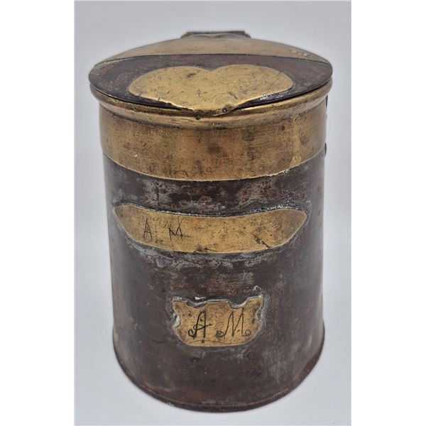 Antique Brass & Metal Lidded Tea Container