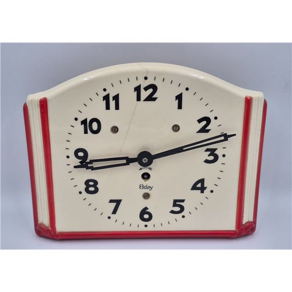 Vintage German Made 8 Day Porcelain Wall Clock