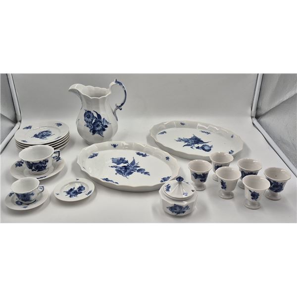 Vintage Royal Copenhagen Denmark Chinaware: PItcher, Plates, Cups, Saucers, & More