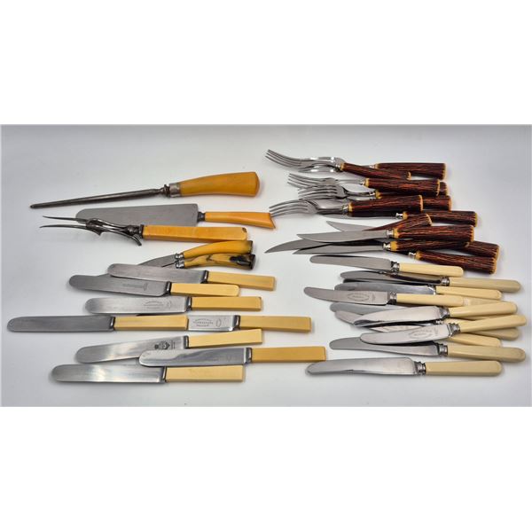 Assorted Cutlery : French Ivory & Horn Handled