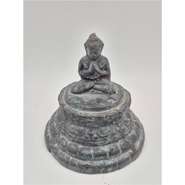 Vintage Cast Metal Seated Buddha Statue