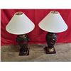 Image 1 : 2x Vintage Made In USA Table Lamps (Minor Chip)