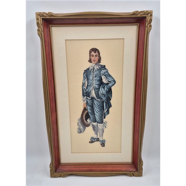 Vintage Woodward's Needlepoint Artwork "Blue Boy"