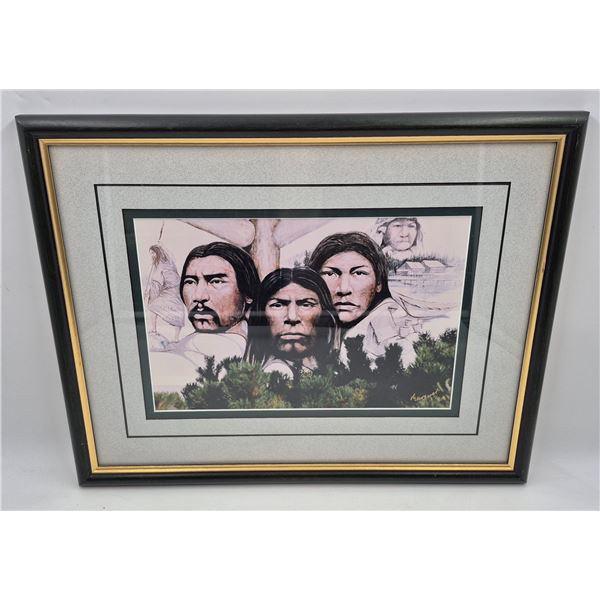 1991 Margaret J. Peake Signed First Nations Print "Faces"