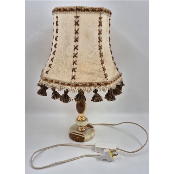 Vintage Quartz Tassel Shade Table Lamp