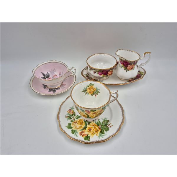 Vintage Royal Albert Chinaware: Teacups, Saucers, Creamer, Sugar