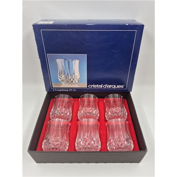 6x Vintage Longchamp Crystal Glasses