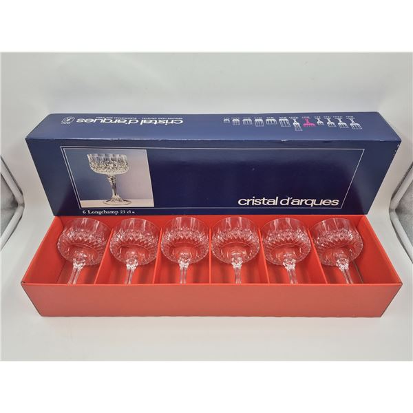 6x Vintage Longchamp Crystal Glasses