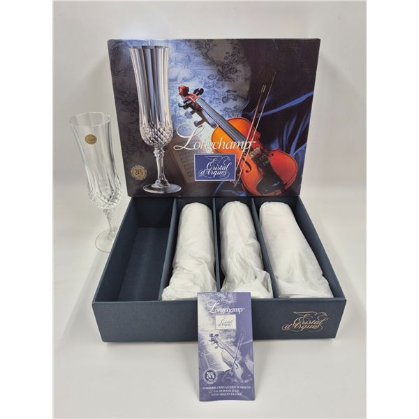 4x Vintage Longchamp Crystal Glasses