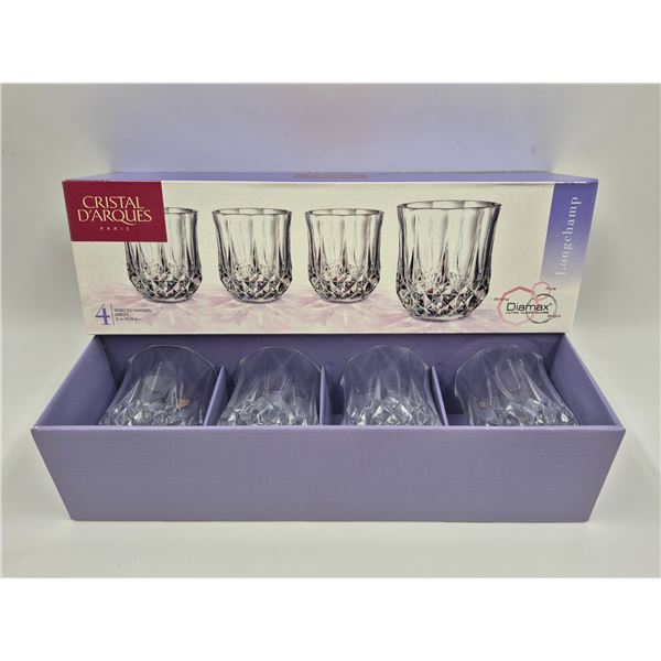 4x Vintage Longchamp Crystal Glasses