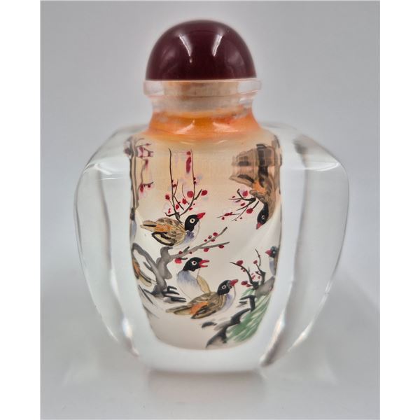 Vintage Asian Reverse Painted Snuff Bottle