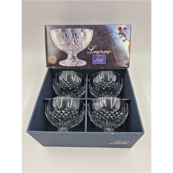 4x Vintage Longchamp Crystal Glasses