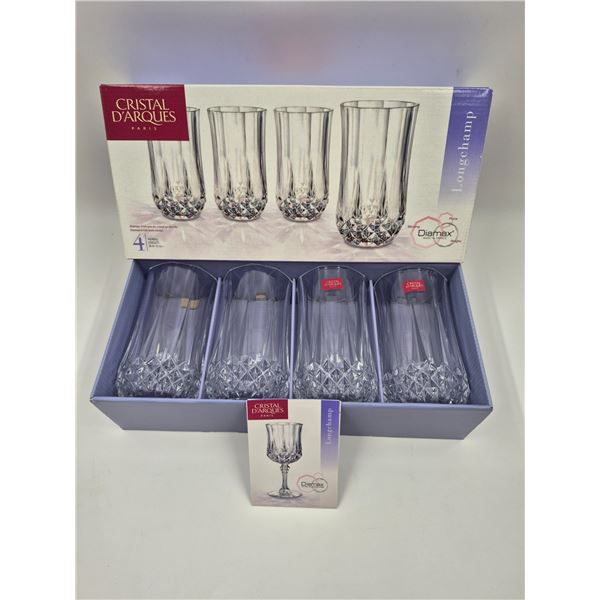 4x Vintage Longchamp Crystal Glasses