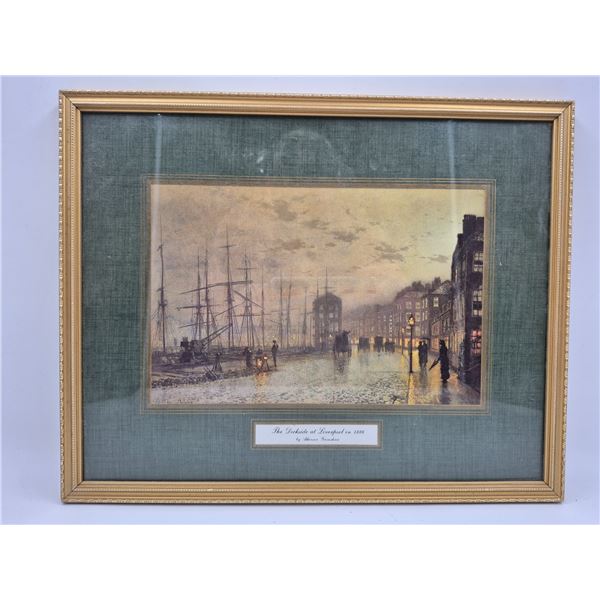 Vintage Atkinson Grimshaw "The Dockside at Liverpool in 1886" Print