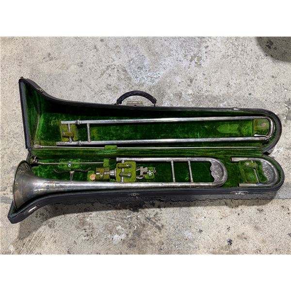Antique Buescher Grand Trombone With Vancouver Music Case